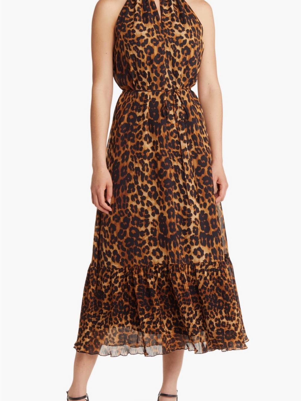 Sam Edelman Leopard Print Mock Neck Maxi Dress Size 2